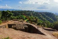 Main View to the Church of Saint George, one of many churches hewn into the rocky hills of Lalibela