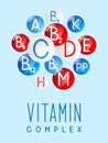 Main vitamin icons on blue