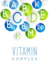 Main vitamins on white background