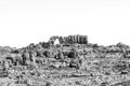 Main Wolfberg Arch seen from trail to the Cracks. Monochrome Royalty Free Stock Photo