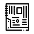 mainboard motheboard computer part black icon vector illustration