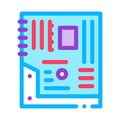 mainboard motheboard computer part color icon vector illustration