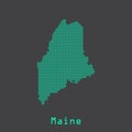 Maine abstract dots state map. Dotted style.