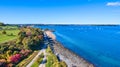 Maine coastline with ocean views, boats, and forest trails Royalty Free Stock Photo