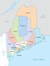 County map of the state of Maine Royalty Free Stock Photo