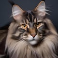 A Maine Coon cat as a scary werewolf, with fur and sharp claws3