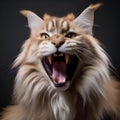 A Maine Coon cat as a scary werewolf, with fur and sharp claws4