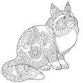 Maine coon cat coloring page