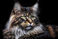 Maine coon cat portrait. Generative ai design