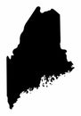 Maine silhouette map Royalty Free Stock Photo