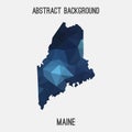 Maine map in geometric polygonal,mosaic style.