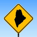 Maine map on road sign. Royalty Free Stock Photo