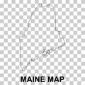 Maine map shape, united states of america. Flat concept icon symbol vector illustration