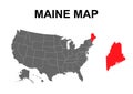 Maine map shape, united states of america. Flat concept icon symbol vector illustration