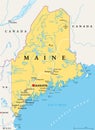 Maine, ME, political map, The Pine Tree State, Vacationland