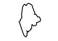 Maine outline map state shape