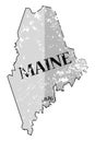 Maine State and Date Map Grunged