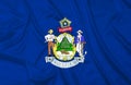 Maine state silk flag Royalty Free Stock Photo