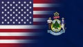 Maine State - USA - Crumpled Fabric Flag Intro.