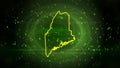 Maine State (USA) Map on Digital Background Royalty Free Stock Photo