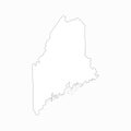 Maine US Blank Map Vector Black Solid Outline Editable White Background Royalty Free Stock Photo
