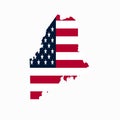 Maine US Blank Map Vector Template with American Flag Royalty Free Stock Photo