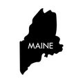 Maine a US state black element isolated on white background. Royalty Free Stock Photo