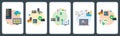 Mainframe, computer, cloud storage, big data, security and protection icons