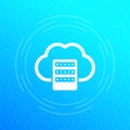 Mainframe, hosting or cloud storage vector icon