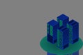 Mainframe, powered server, high technology concept, data center, cloud data storage isometric