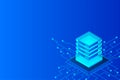Mainframe, powered server, high technology concept, data center, cloud data storage isometric Royalty Free Stock Photo
