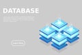 Mainframe, powered server, high technology concept, data center, cloud data storage isometric Royalty Free Stock Photo