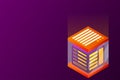 Mainframe, powered server, high technology concept, data center, cloud data storage isometric Royalty Free Stock Photo
