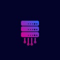 Mainframe, server, cloud data storage icon