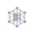 mainframe, server or hosting service line icon