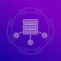 mainframe, server or hosting service line vector icon