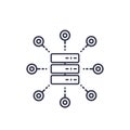 Mainframe, server, hosting service icon on white