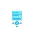 Mainframe, server, shared hosting vector icon