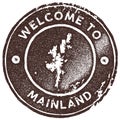 Mainland map vintage stamp.