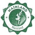 Mainland map vintage stamp.