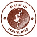 Mainland map vintage stamp.