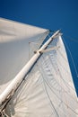 Mainsail on board of a catamaran Royalty Free Stock Photo