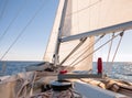 Mainsheet on the sailing boat Royalty Free Stock Photo