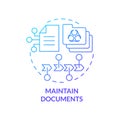 Maintain documents blue gradient concept icon