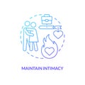Maintain intimacy blue gradient concept icon