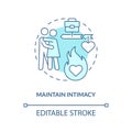 Maintain intimacy turquoise concept icon