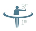 Maintain Safe Distance 1 Meter - Icon