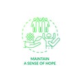 Maintain sense of hope green gradient concept icon