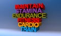 Maintain stamina endurance fitness cardio train on blue