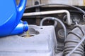 Maintainance oil level engine automotive checkup Royalty Free Stock Photo